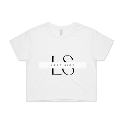 Game Day Series: Left Side crop tee in white Thumbnail