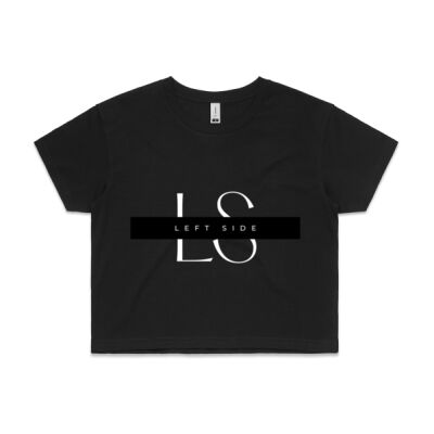 Game Day Series: Left Side crop tee in black Thumbnail