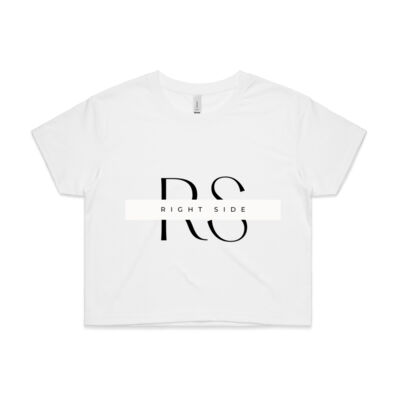 Game Day Series: Right Side crop tee in white Thumbnail