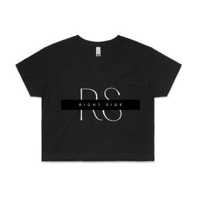 Game Day Series: Right Side crop tee in black Thumbnail